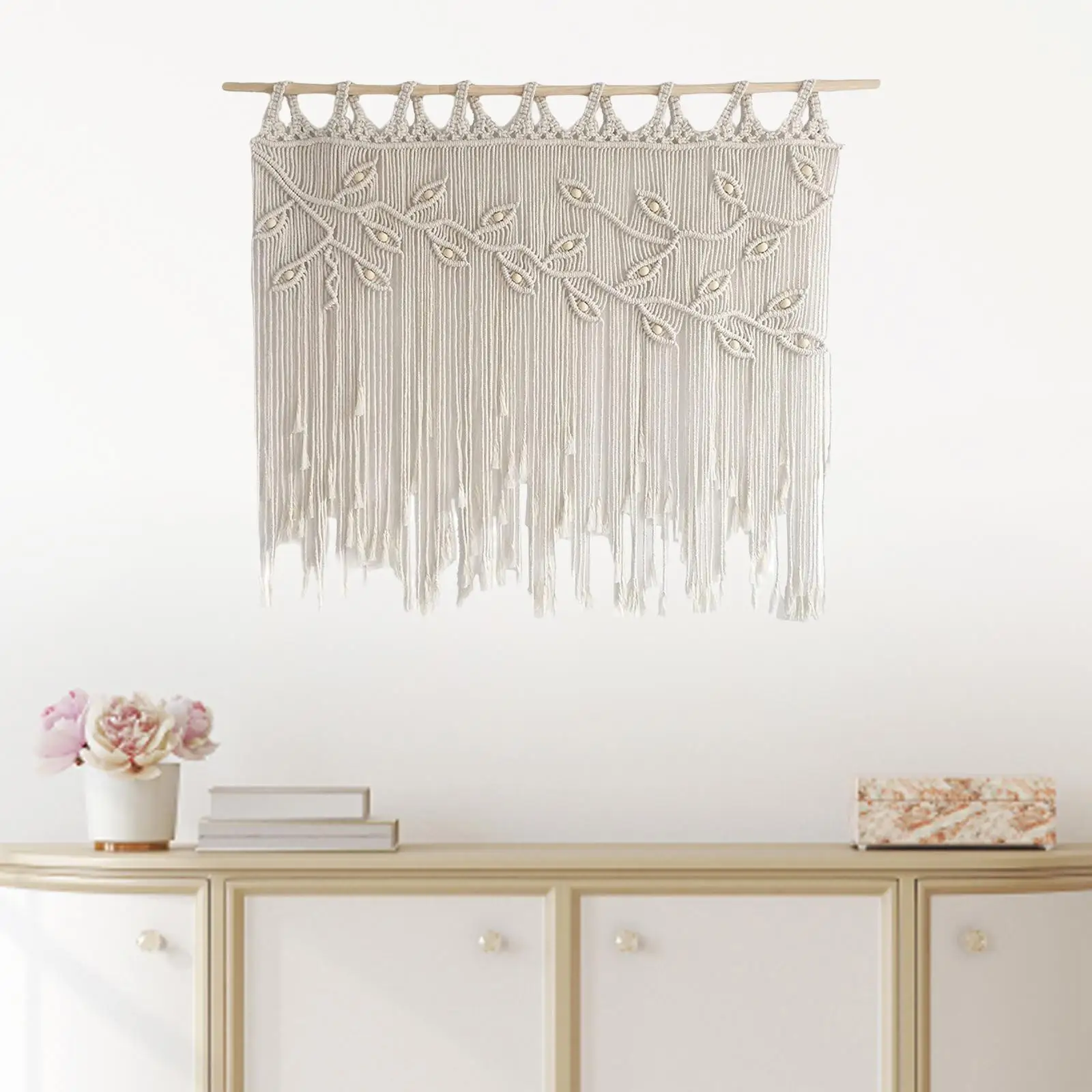 

Macrame Wall Decor Chic Art Decor Wide Tassel Handmade Gifts Wall Tapestry Macrame Window Background Living Room Dorm Room Home