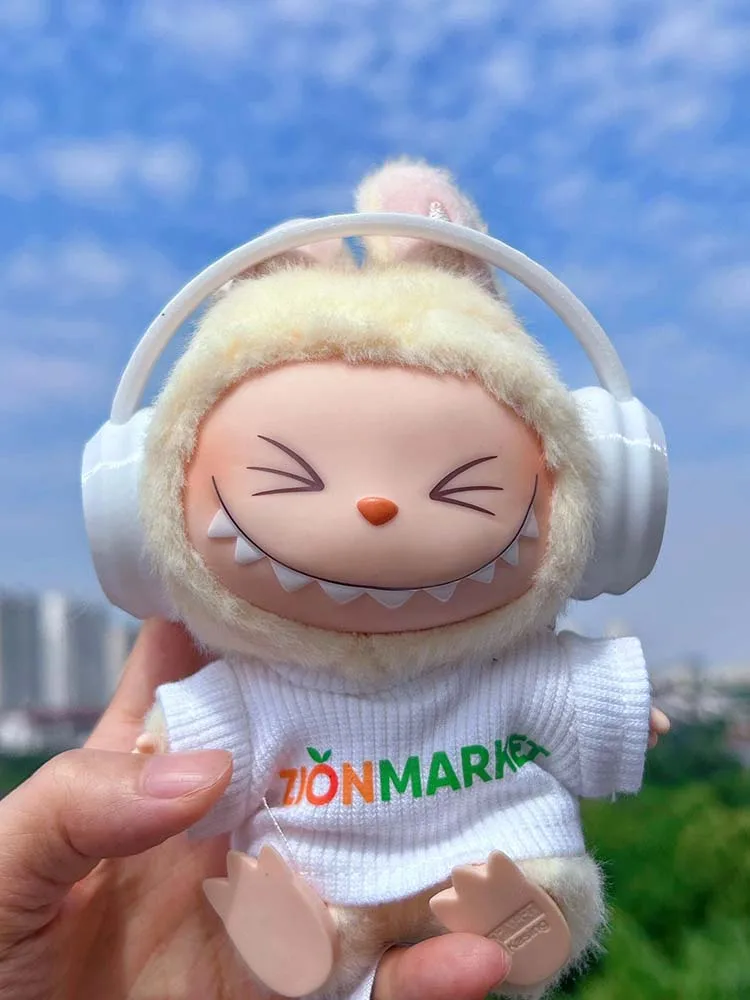 Labubu 인형 옷 3 세대 콜라 도파민 이어폰 신발 안경 장식 액세서리 부드러운 PVC 면화 인형 의상