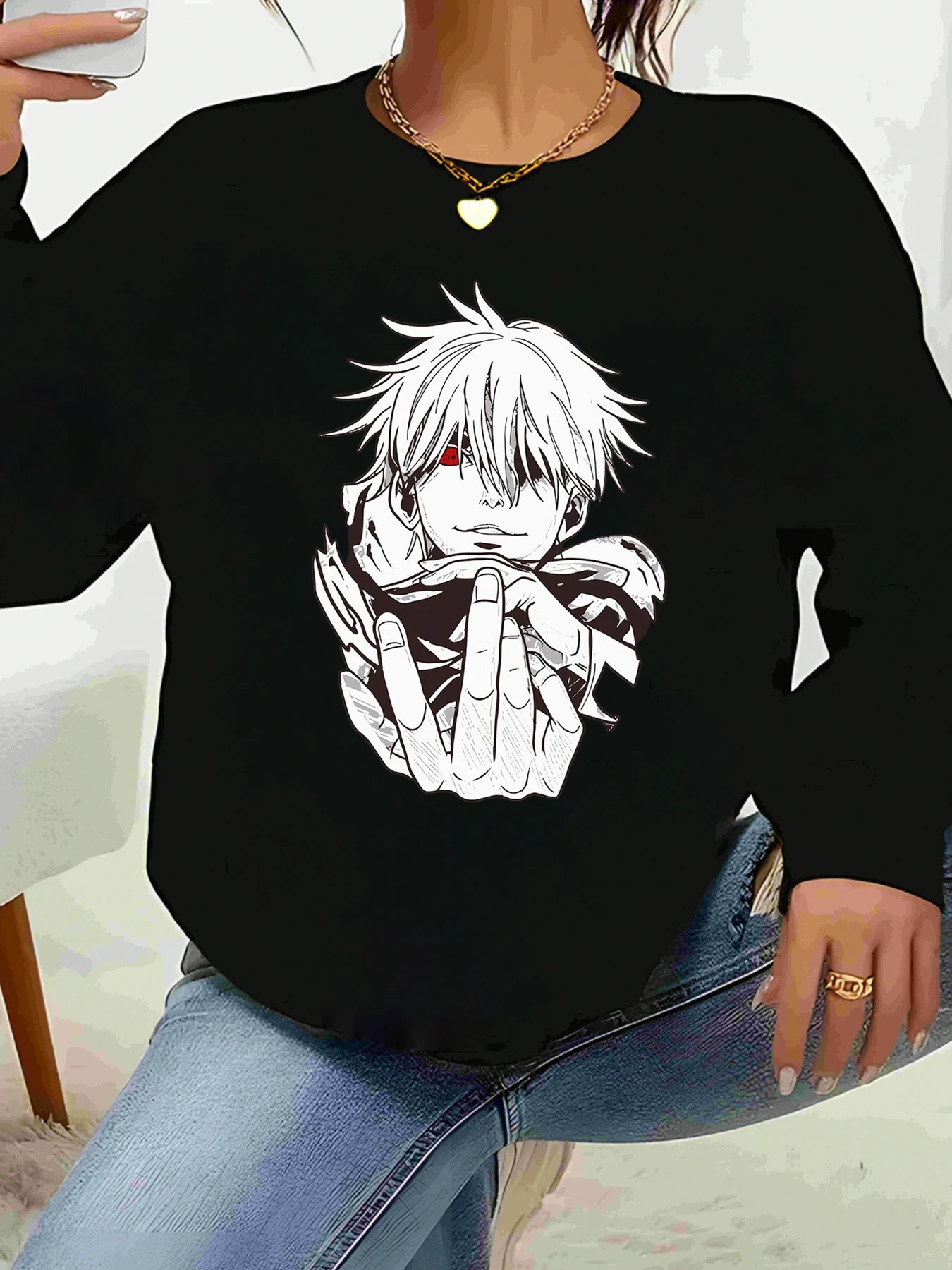 

Толстовка с круглым вырезом и принтом в стиле аниме One Punch Man, повседневная одежда для женщин и девочек