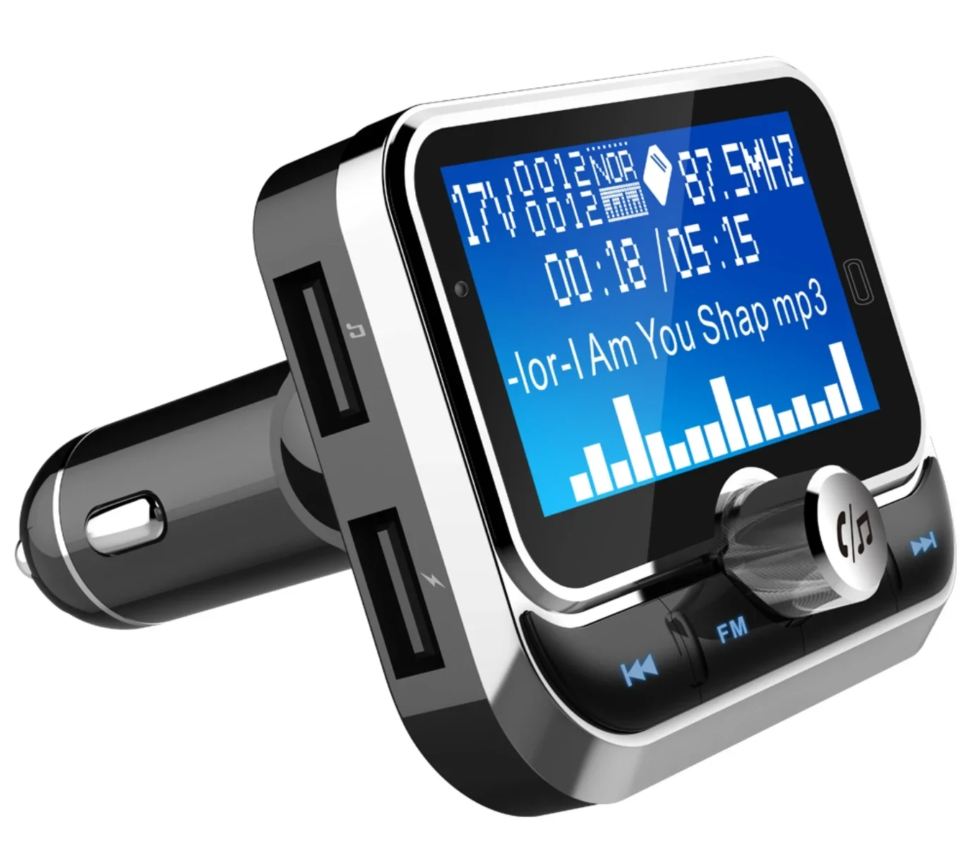 BC32 Car Bluetooth 1.8-inch dot matrix screen car Bluetooth MP3 player phone hands-free car FM FM transmitter Audio Input/Output