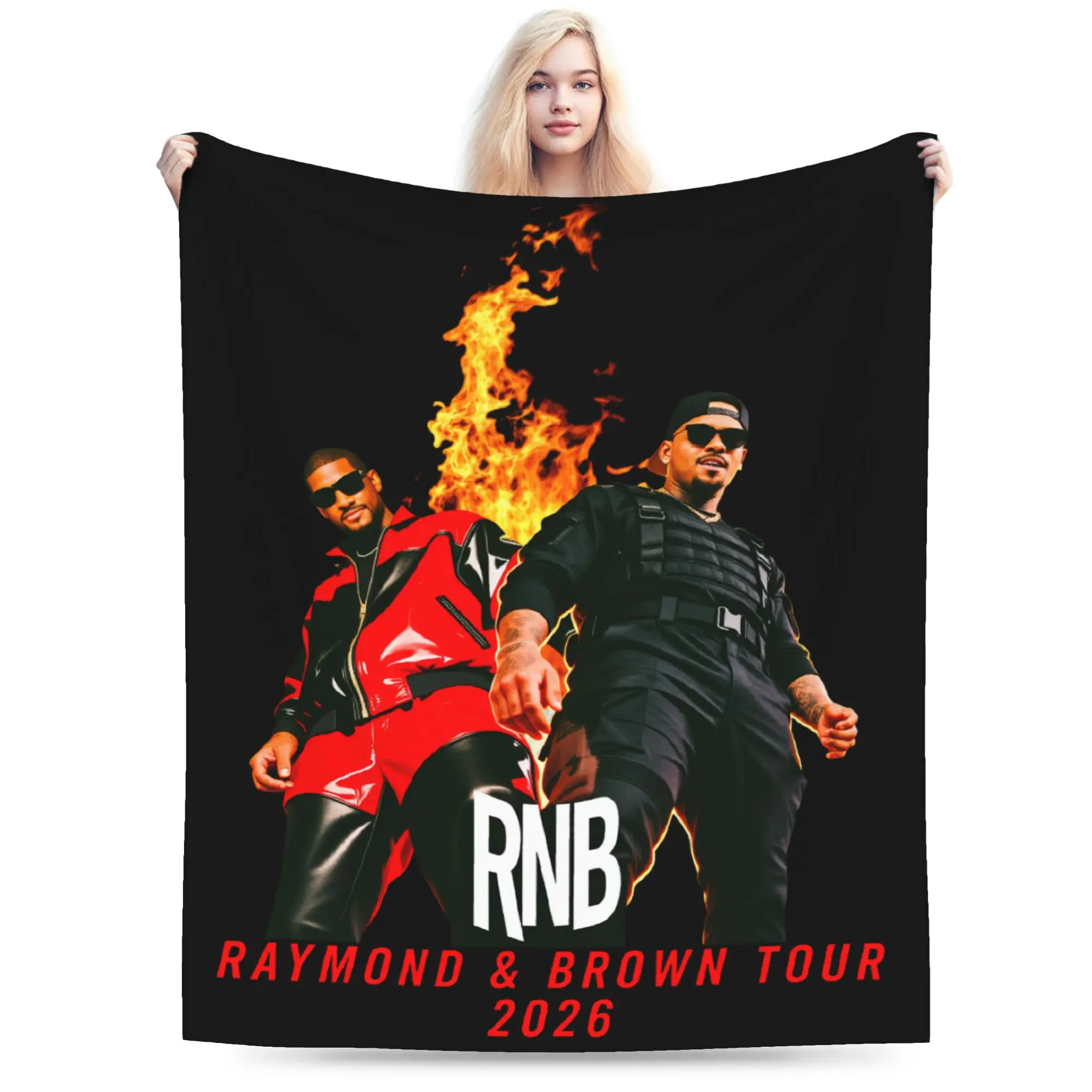 Chris Brown And Usher The Rb Tour Soft Warm Blanket  Raymond And Brown Girls Boys Plush Bedding Throws Bedspread Sofa Bed Cover
