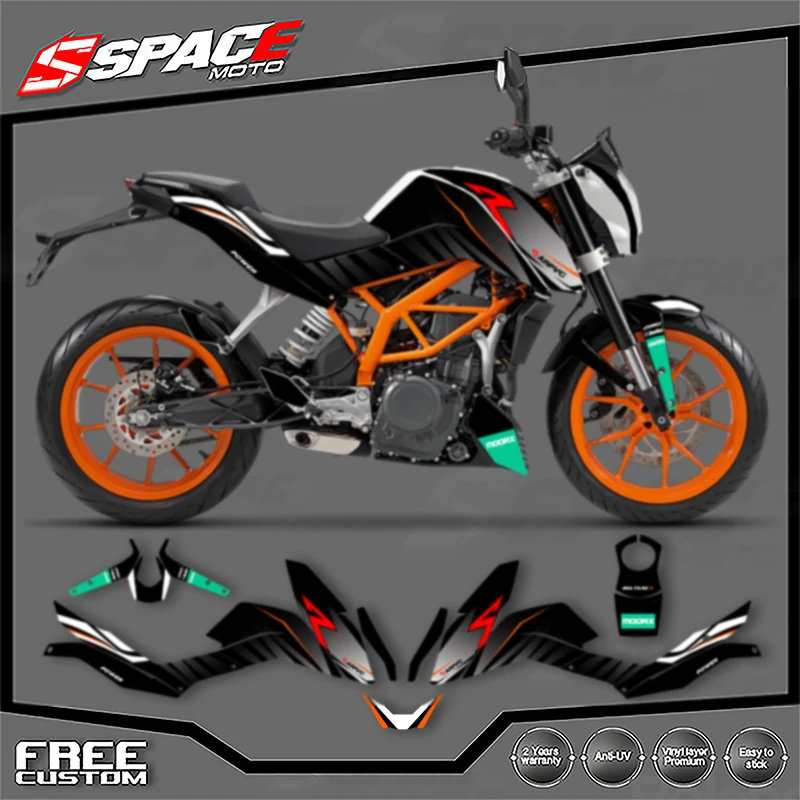 

SPACE Custom Motorcycle Graphics For KTM 2011 2012 2013 2014 2015 2016 DUKE125 200 390 Decal Stickers Kits 002