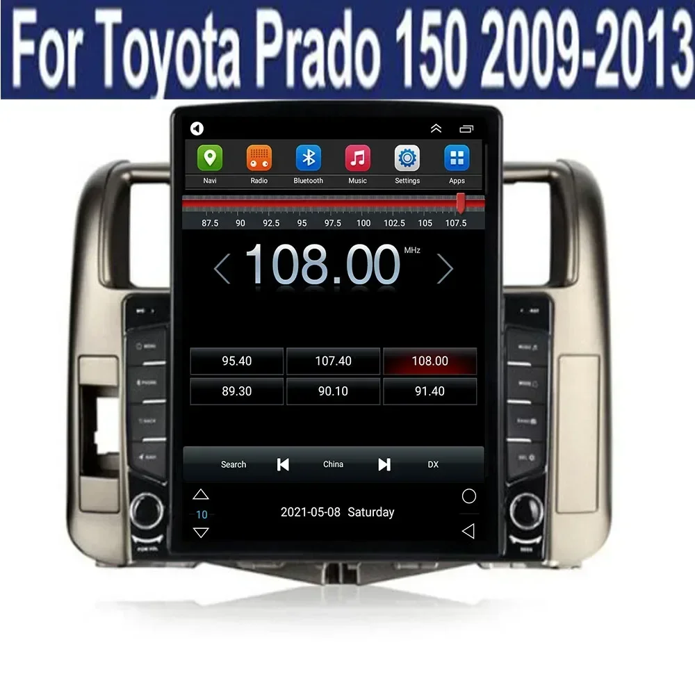 Per Tesla Stile 2Din Android 14 Autoradio Per Toyota Land Cruiser Prado 150 2010+ Lettore Video Multimediale GPS Stereo Carplay DSP