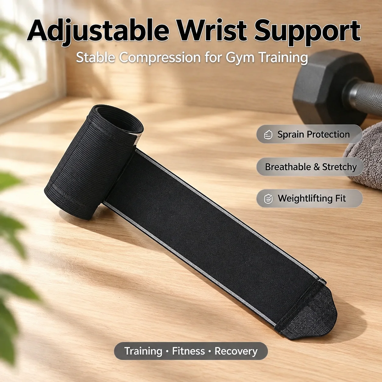 Wrist Wrap Guard Adjustable Breathable Compression Support for Minimalist Outdoor Sports Hiking and Weightlifting