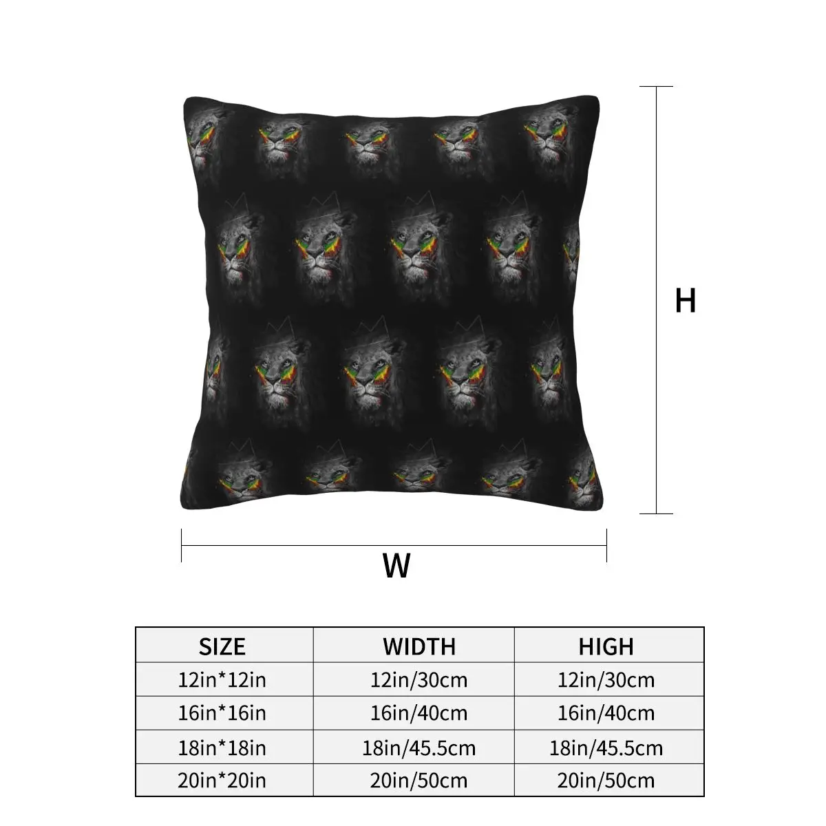 Rastafarian Amaiquina Reggae Rasta Lion Street Skullies Square Pillowcase Pillow Cover Cushion Throw Pillow for Home Bedroom