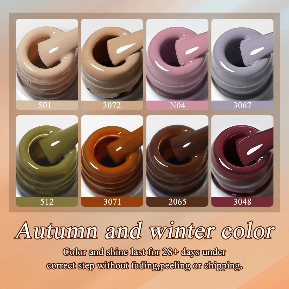 Arte Clavo 15ml Hema TPO Free Nail Gel Polish Fall Nails Maillard Color Collection Semi Permanent Diamond Longwear Top Coat