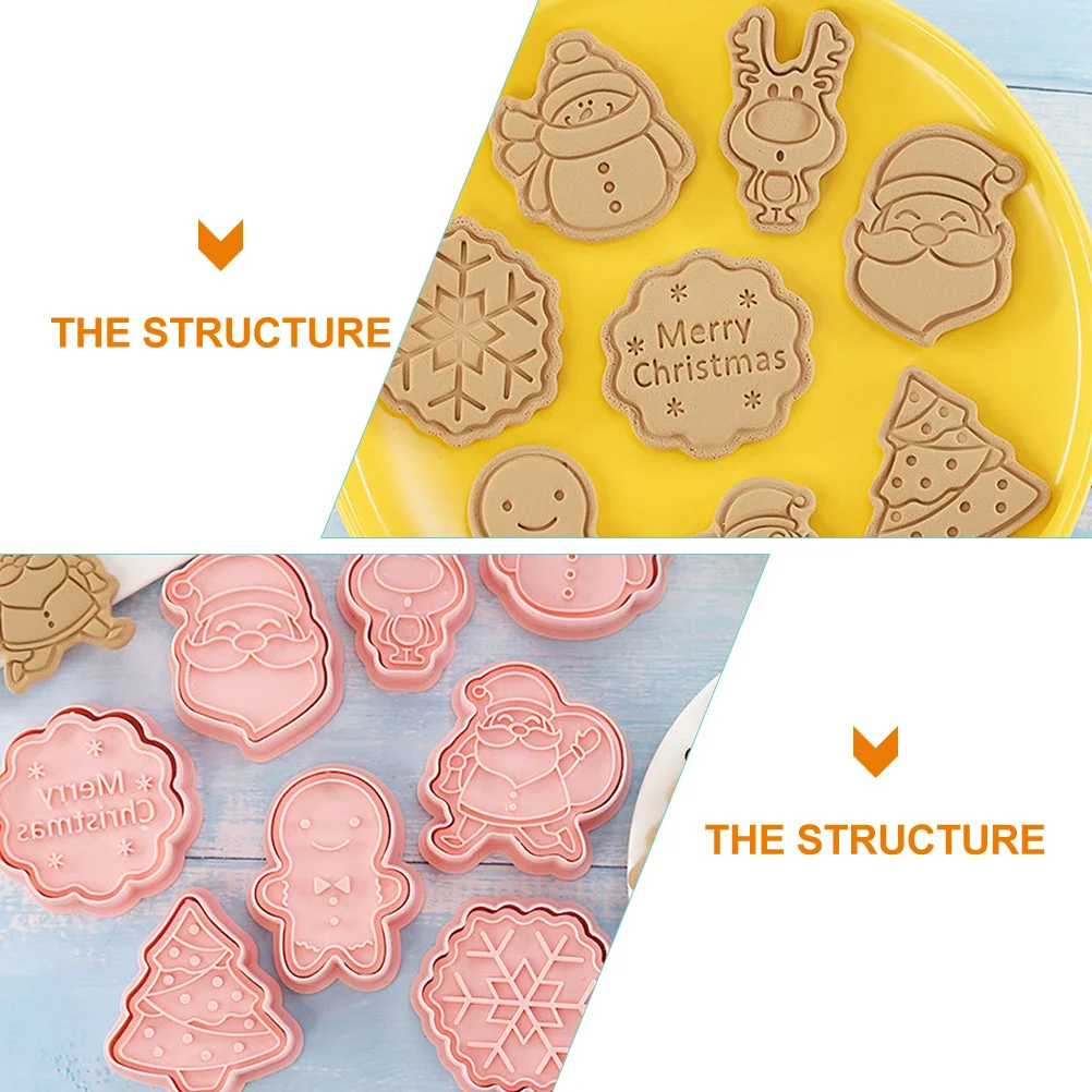 8 pezzi stampi per biscotti 3D natalizi formine per biscotti riutilizzabili facili da usare e pulire stampi per biscotti da forno fai da te stampi per biscotti in plastica