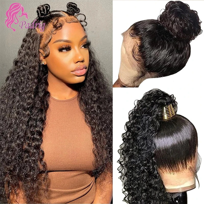 

360 Lace Front Wigs Human Hair Deep Wave 180 Density 360 Full Lace Frontal Wigs Pre Plucked With Baby Hair Raw Indian Hair