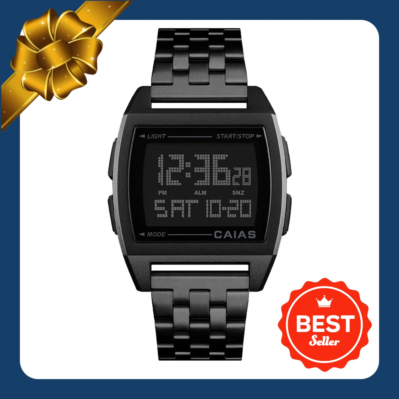 

CAIAS Digital Watch: Stylish and minimalist, with a choice of rubber or stainless steel straps and a range of colour combination