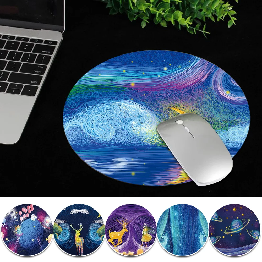 1PC Mousepad Gamer PU Leather Desk Mice Mat 22x22cm Mouse Pad for Laptop Desktop Tablet Non-slip Painting Computer Mouse-pad