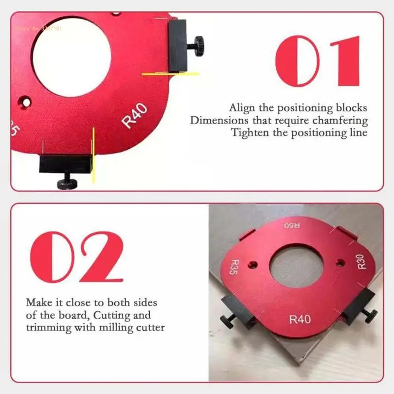 4 in 1 Radius Routers Templates Radius Corner for Woodworking Trimmer Engraving Machine Measuring Woodworking Tool Dropship