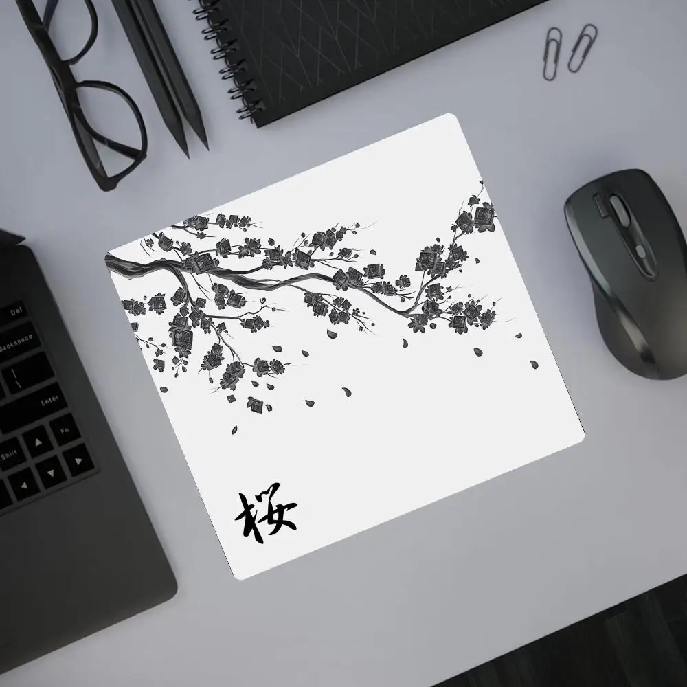 HD Japan Cherry Blossom Game Smal lMousepad Computer Sakura Desk Mat Table Keyboard Pad Laptop Cushion Non-slip Deskpad 45X40