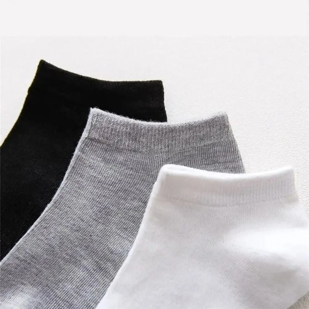 Polyester Boat Socks Fashion New Style Business Men's Socks Black White Grey Breathable Men Stockings for Male