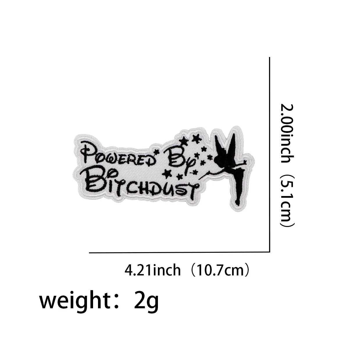 Elf Quotes Black and White Embroidered Patches For Clothing DIY Badge Adhesive Cartoon Patches On Clothes Stickers Appliques