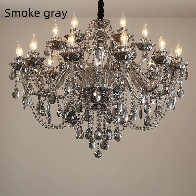 French Luxury Crystal Living Room Chandelier Bedroom Villa Lobby Designer Restaurant Hotel LED Pendant Lamp Interior Decor Light