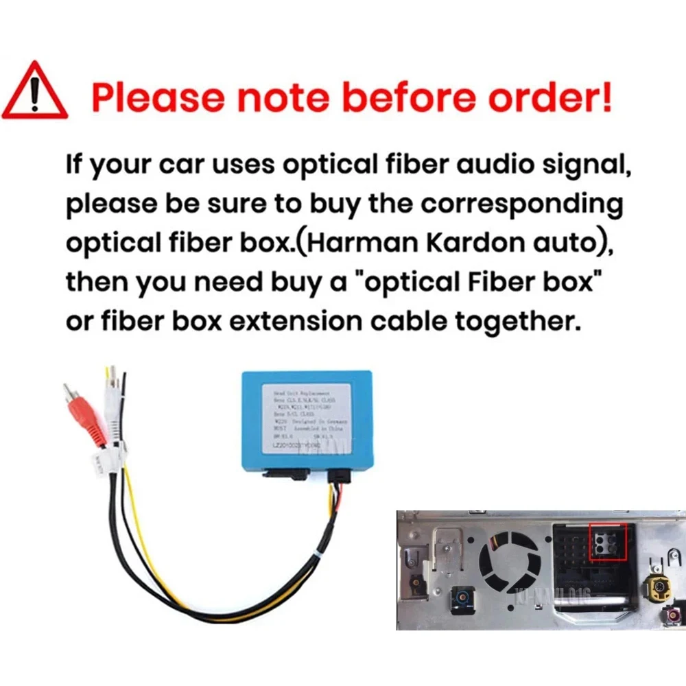 Car stereo radio optical decoder box for Mercedes ML/R CLS E CLASS W211 R CLASS W251 R300 and BMW Porsche series and Porsche Cay