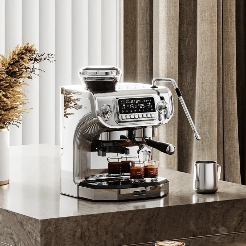 Professional Double Cup Semi Automatic Home Espresso Coffee Maker With Steamer