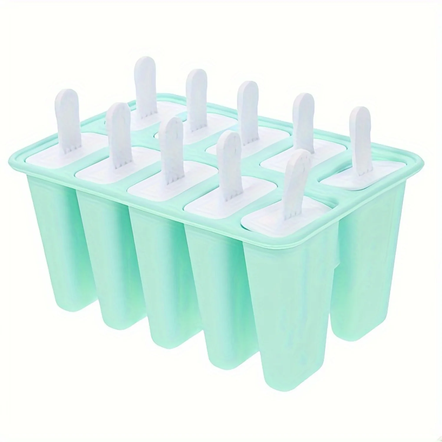 1Pc Silicone Popsicle Mold - 10-Cavity Ice  Maker, Bpa-Free Non-Stick Green Ice Cream Molds For Diy Homemade Treats