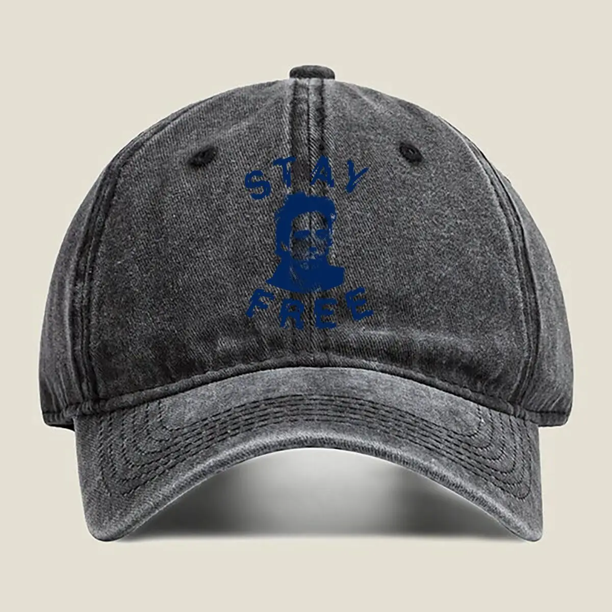 

Stay Free Portrait Rebellious, Lifestyle - Themed Art Washed Baseball Cap