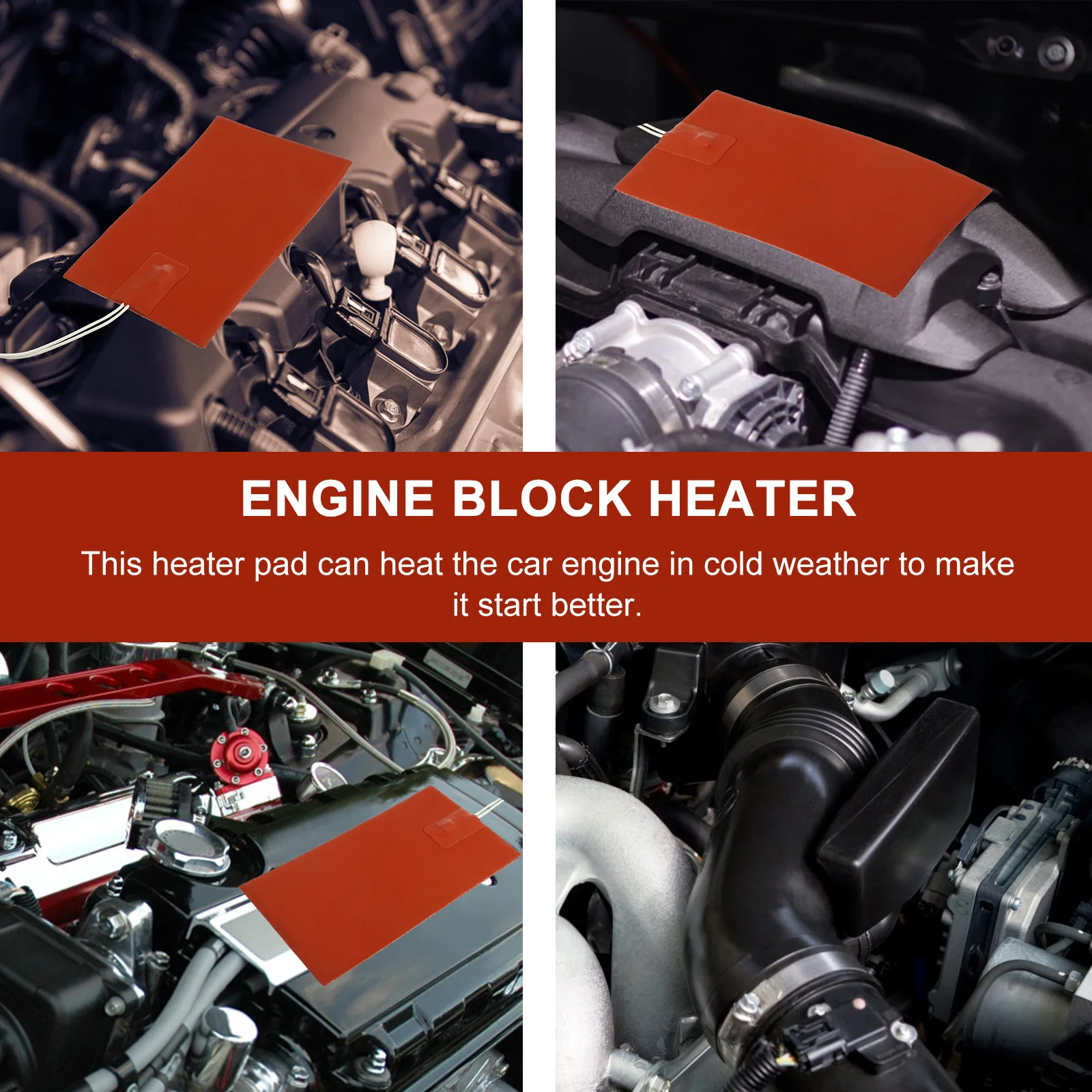 

Silicone Heater Pad for Car Engine Oil Pan Constant Temperature Automotive Engine Block Oil Tank Warmer Decor