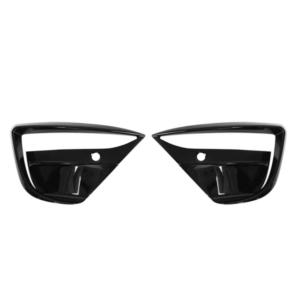 Car Glossy Black Front Bumper Fog Light Lower Grille Frame Spoiler Splitter Wind Knife for Tesla Model 3