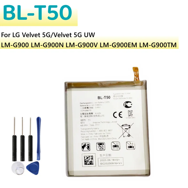 BL-T50 BL T50 Replacement Battery For LG Velvet 5G UW LM-G900 G900N G900V G900EM TM Mobile Phone Batteries +Free Tools