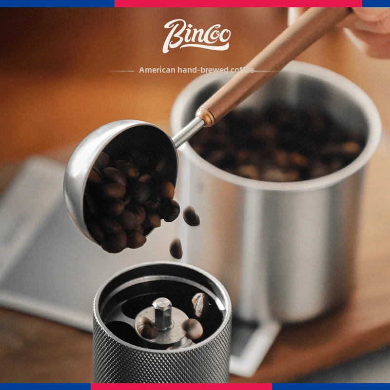 Bincoo Walnut Wood Handle Coffee Spoon Long Handle Coffee Powder Measuring Spoon 304 Stainless Steel Coffee Bean Spoon