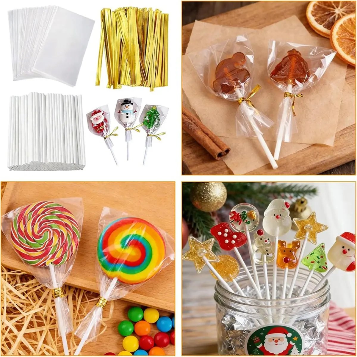 

Power Tool Sets 600 Pcs Cake-Pop Sticks and Wrappers Kit, Clear Candy Chocolate Packaging Bag Set for Baking and Party Sweets