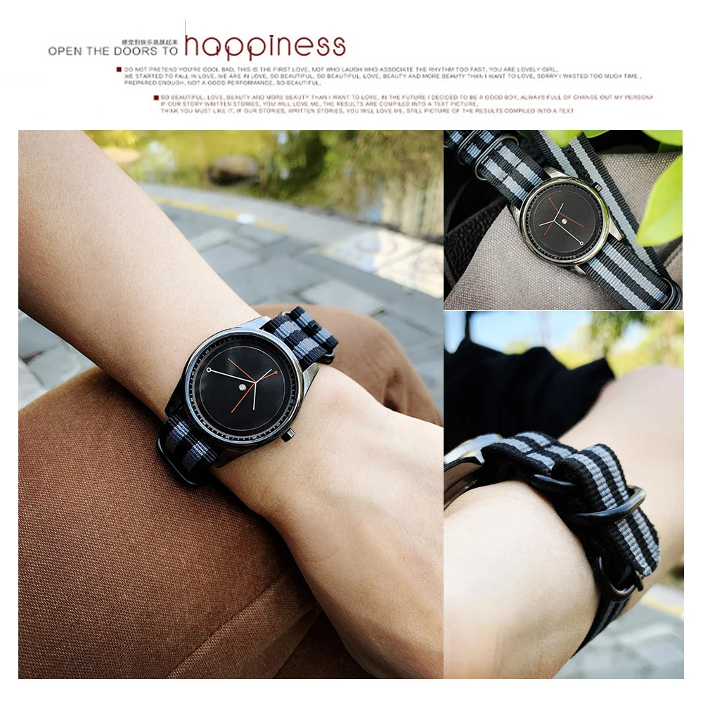 Fashionable Canvas Strap Casual Quartz Watches,Suitable For Both Men and Women,Innovative Design, Wristwatches Without Pointers.