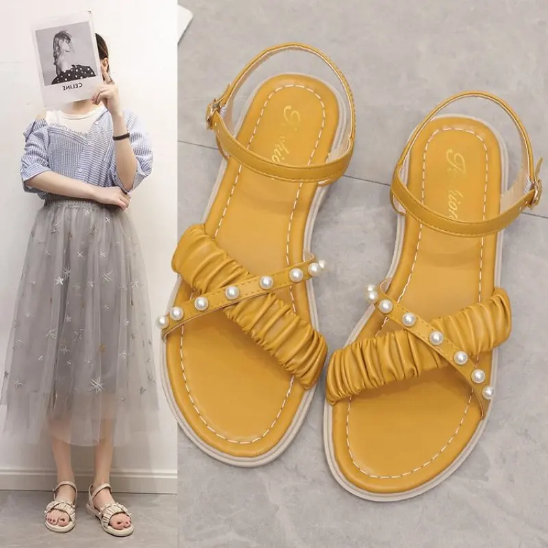 

2023 Summer Women's Comfortable Sandalias Open Toe Clogs with Heel Beige High-heeled Sandals Increased Non-slip Women's Shoes