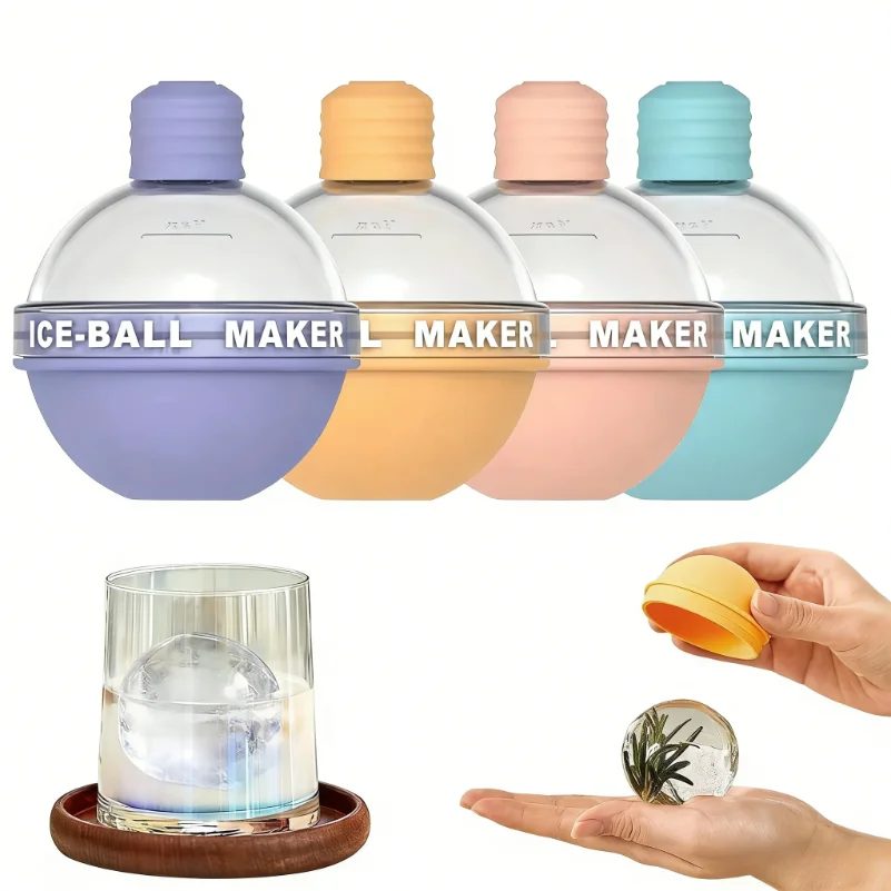 1Pc Premium Silicone Round Ice Hockey Mold, 2.5in Seamless Ice Sphere Balls, Kitchen Must-Have for Chilled Drinks