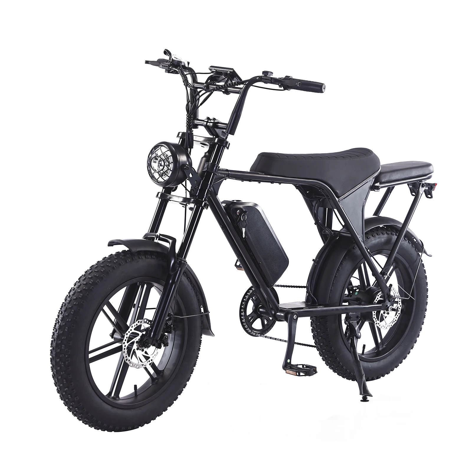 1000W Electric Mountain Bike 48V 20Ah Removable Battery 20''X4" Fat Tire Electric Bicycle 7-Speed E Bike with Rear Seat