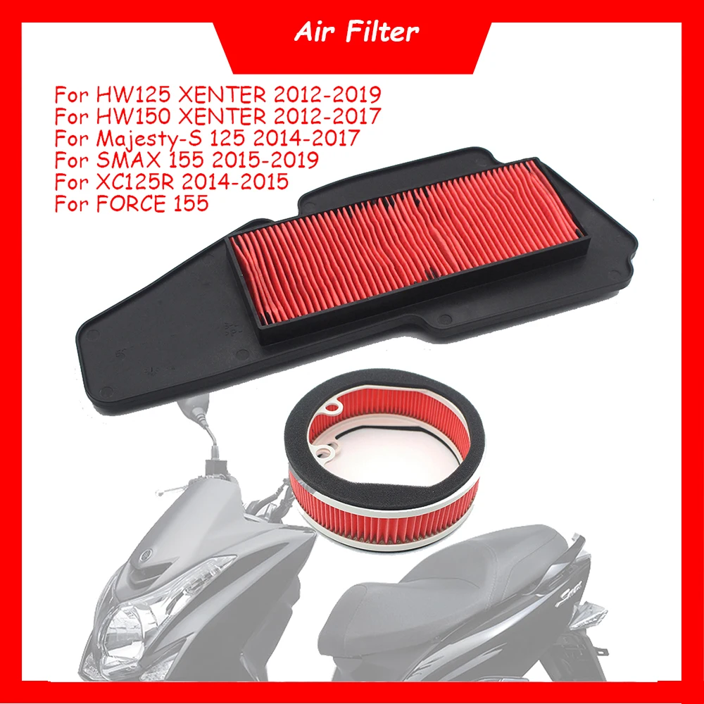 Motorcycle Engine Air Filter Cleaner Air Intake Filter Element For Yamaha SMAX155 HW125 HW150 XENTER Majesty-S125 XC125R