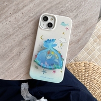 Creative Fun Hollow Out Illusory Color Bagged Ocean World With Holder Shock Proof Phone Cover Case for iPhone 16 15 14 Pro Max