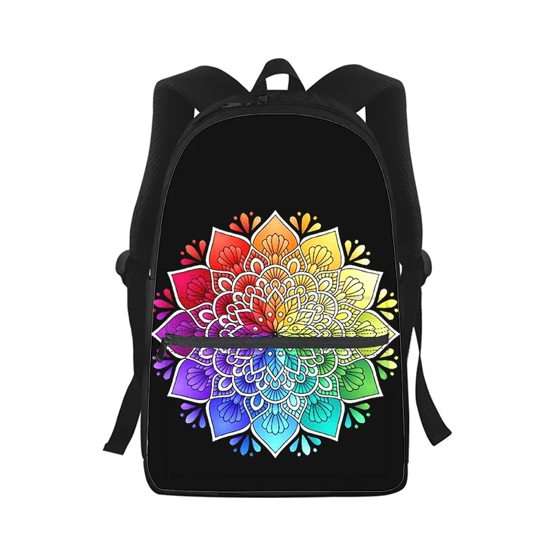 Mandala Blume Totem Kunst Männer Frauen Rucksack 3D-Druck Mode Student Schultasche Laptop Rucksack Kinder Reise Umhängetasche