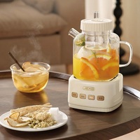 360W Mini Health Pot Portable Travel Kettle Multifunctional Tea Maker Smart Office Glass Flower Teapot Auto Keep Warm 1000ml