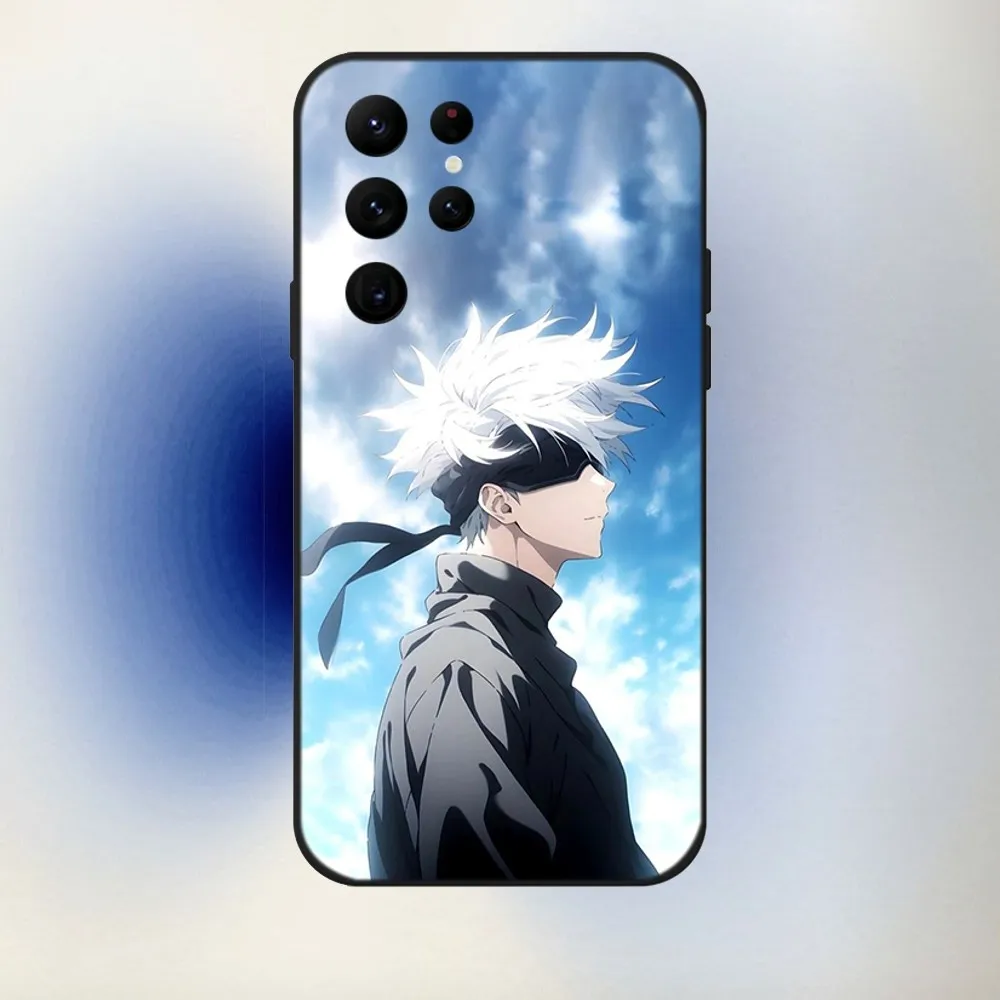 G-Gojo Satoru J-JujutsuS K-KaisenS Phone Case For Samsung S24,23,22,30,21,10,9,Ultra,Plus,Lite,FE,5G Black Soft Case