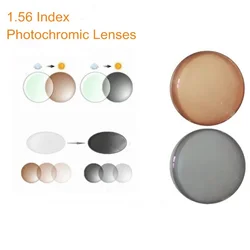 1.56 Index Prescription Photochromic Lenses Change Grey Brown Anti Glare Chameleon Glasses O156