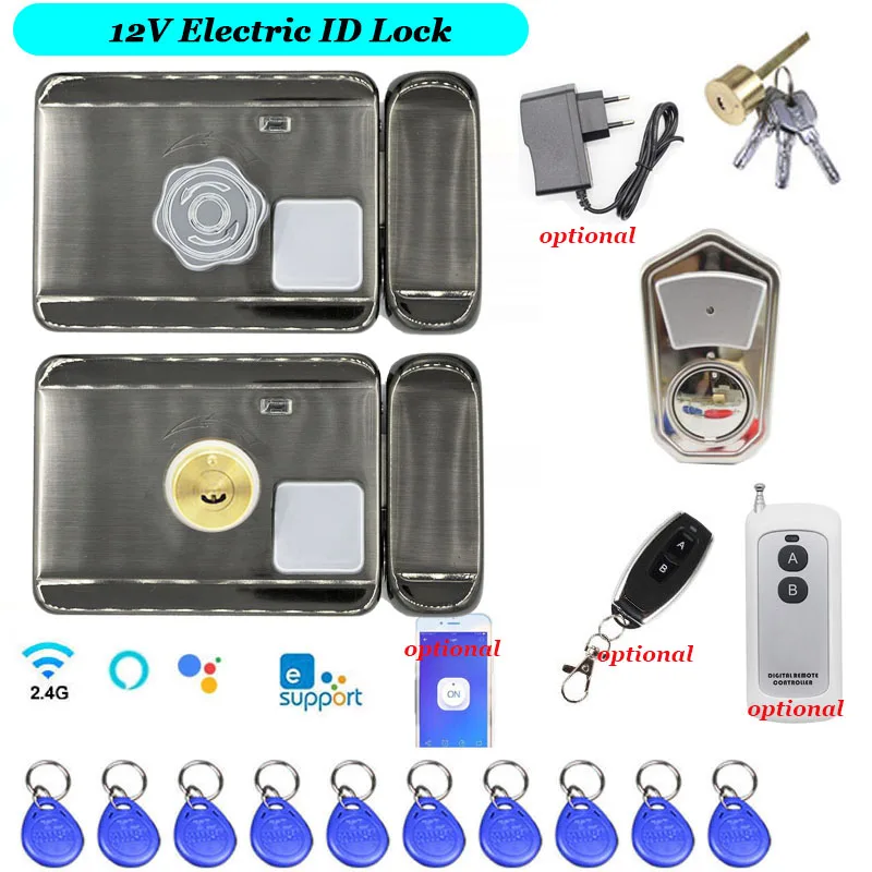 Intelligent Door Lock Video Intercom Compatible Electric Lock OR Wireless Remote Control ID Lock 125khz Wifi Access Control Lock