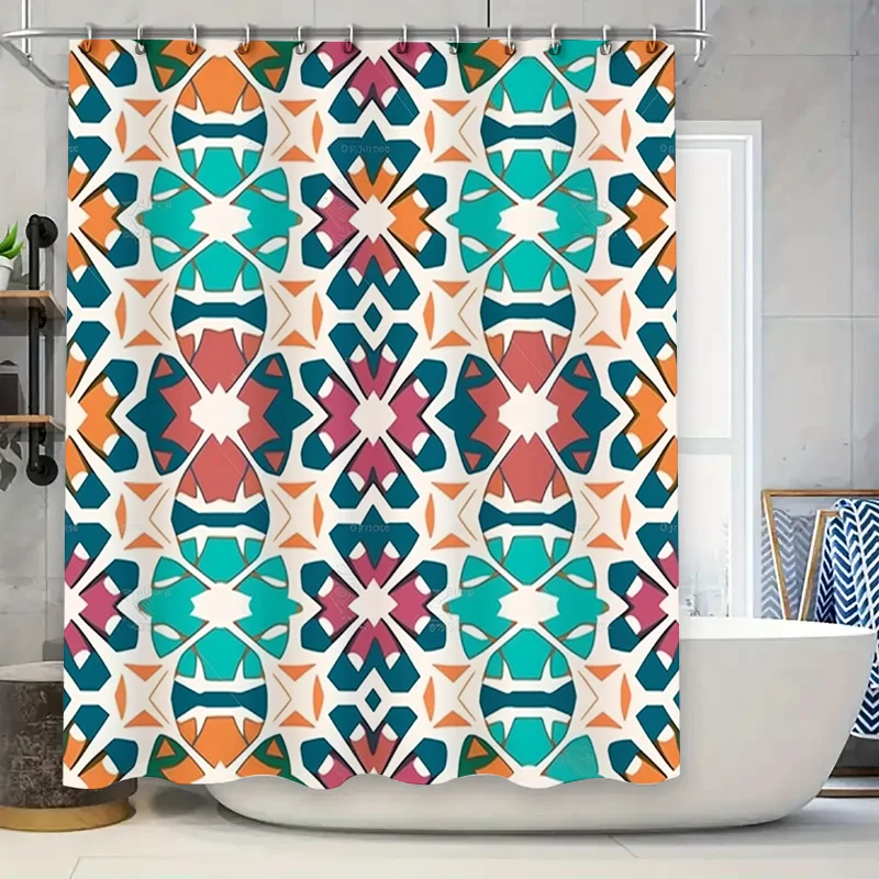 

Colorful Geometric Shower Curtain Home Decor Waterproof Bath Mat