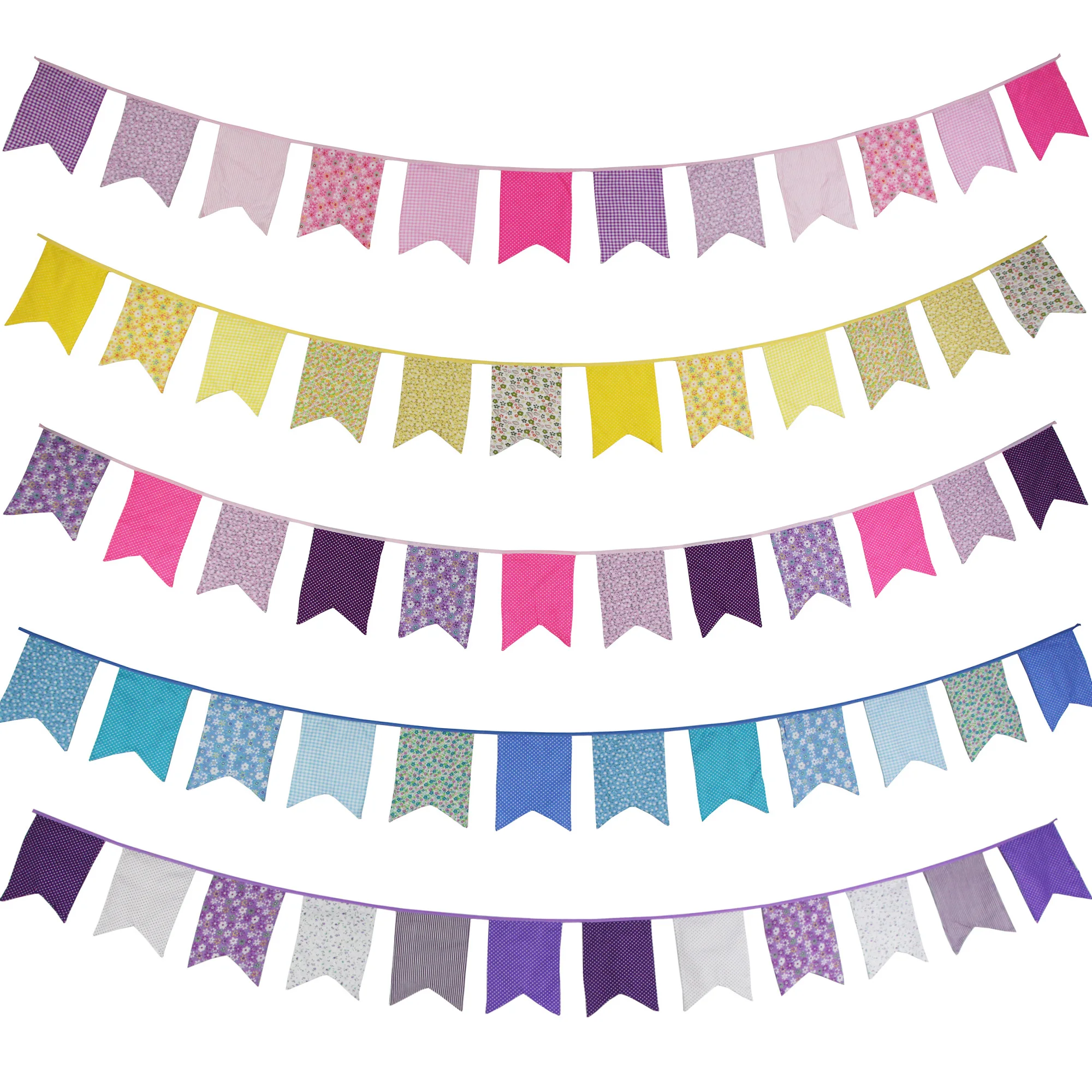 3.5M Multicolor tkanina trznadel 12 Fishtail flagi dekoracje weselne Banner Home Baby Shower Carnival Garland