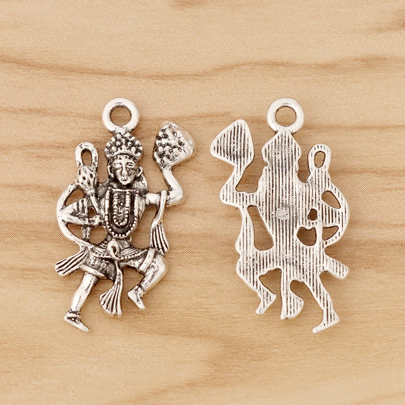 20 Pieces Tibetan Silver Vishnu Indian God Charms Pendants Beads For DIY Necklace Jewellery Making Findings Accessories 32x19mm