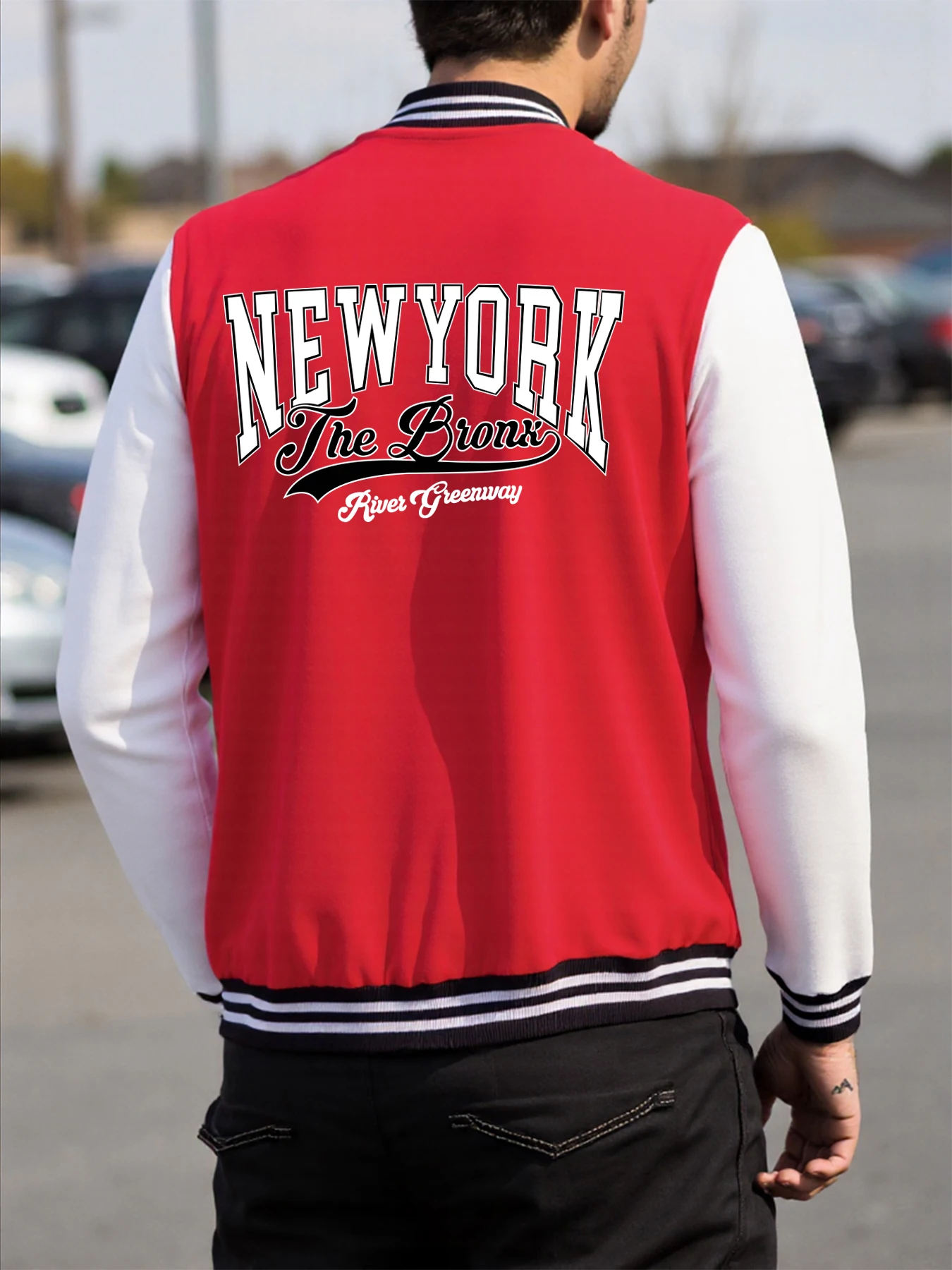 

New York The Bionk Rives Greenway Print Men Menswear Autumn Fashion Clothes Fleece Pullover Jacket Warm Unisex Baseball Jersey