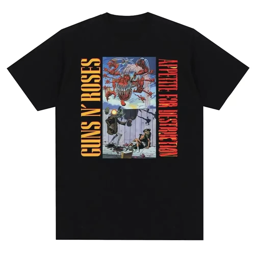 Guns N Roses Graphic Print T Shirt Vintage Rock Band Streetwear Short Sleeve Fashion Crew Neck T Shirt Women Tshirt Unisex - view 2