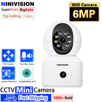 6MP PTZ WIFI Camera Dual Lens Dual Screen IP Camera Outdoor 3MP Home Auto Tracking Security Protection CCTV Surveillance iCSee