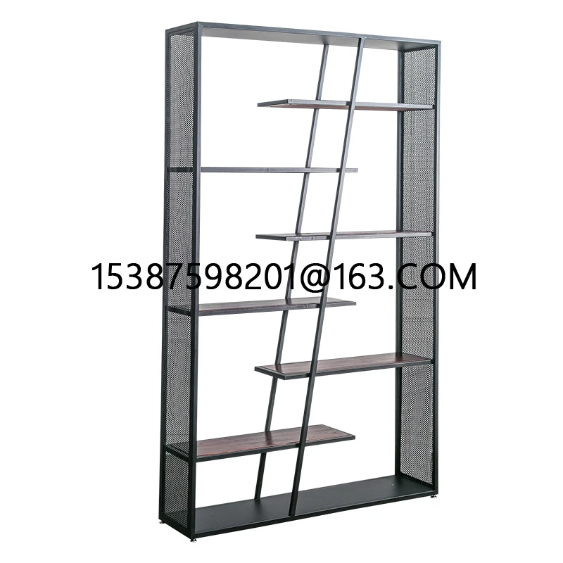 Iron Art Creative Retro Living Room Storage Shelf Screen Partition Fashionable