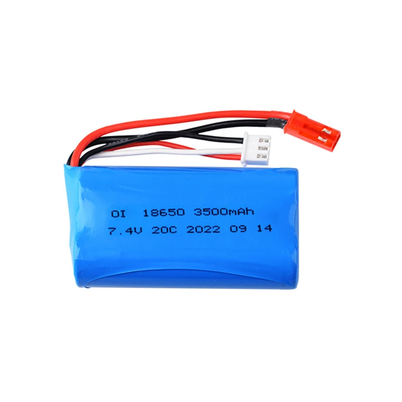 Bateria Li-ion 7.4v, 3500mah, para wpl mn99s u12a s033g q1 h101 wltoys 144001 a959-b 12428 a979-b rc barcos, carros e barcos