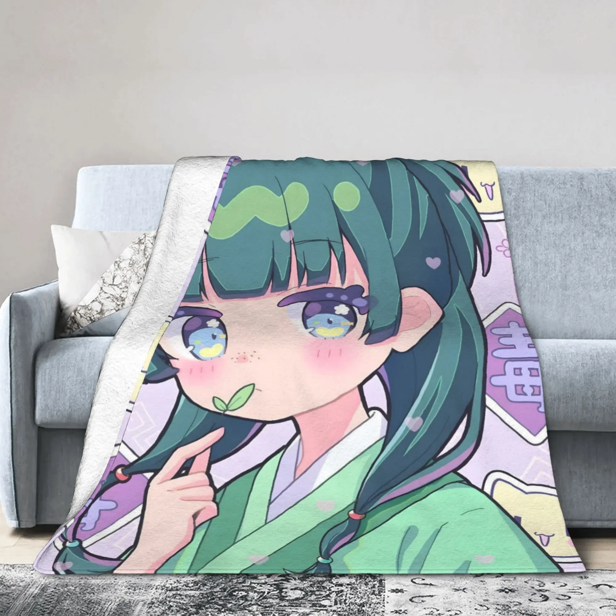 The Apothecary Diaries Anime Maomao Blankets Flannel Printed Lightweight Thin Throw Blanket for Bedding Bedroom Quilt