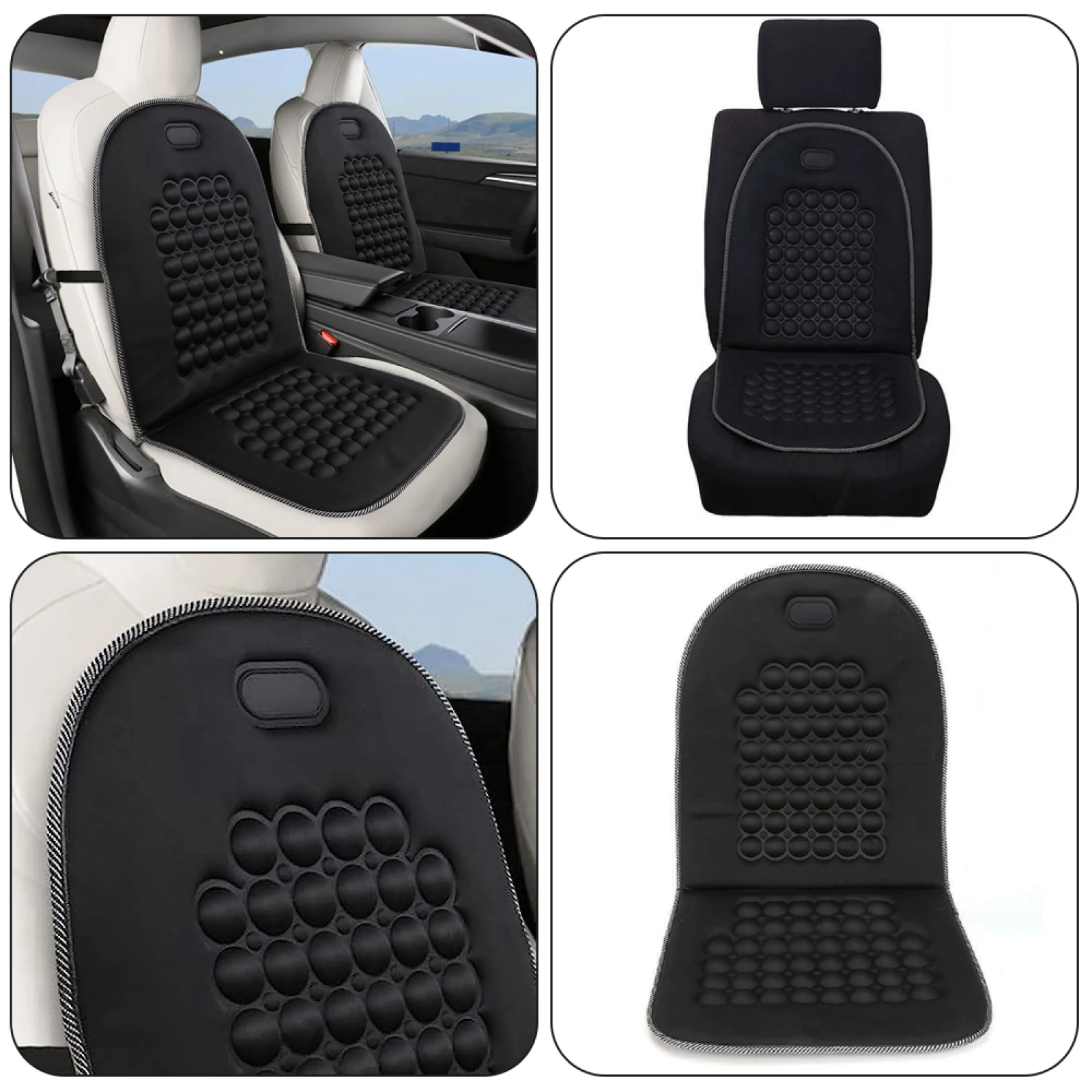 Car Front Seat Chair Cushion PU Leather Soft Pad Cover Black Protector Mat