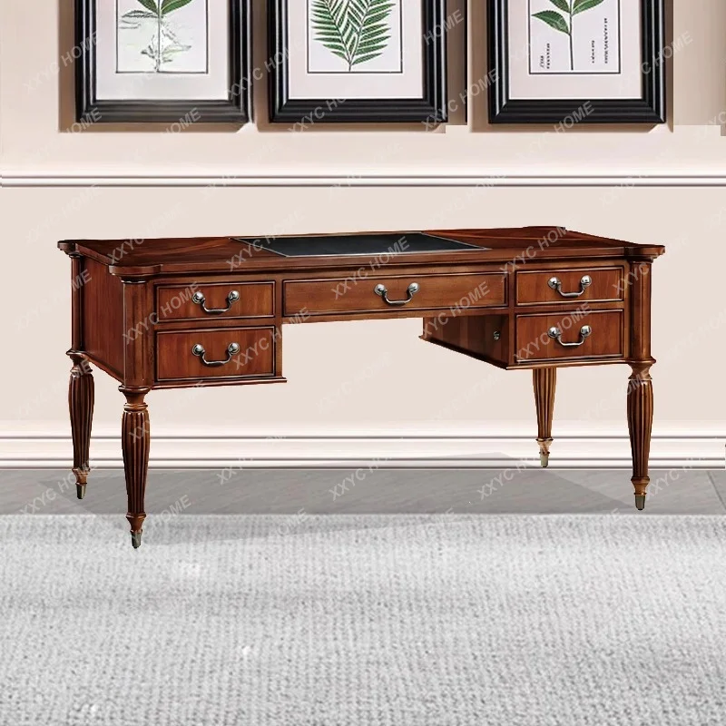 A  classic desk all solid wood 1.6 meters brown writing desk study home computer desk